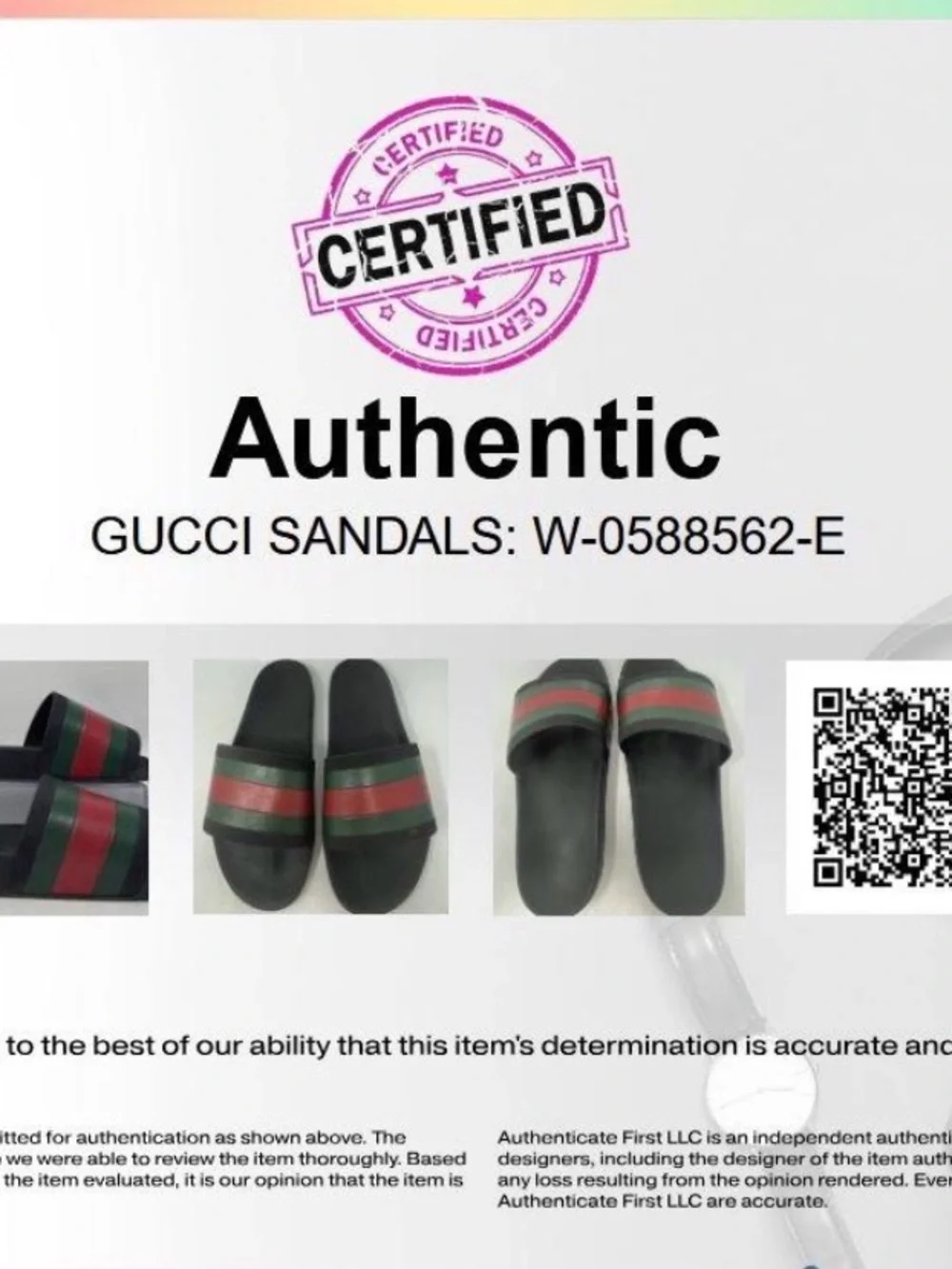 Gucci Pursuit Web Slides Men 13G Black Red Green Authentic COA